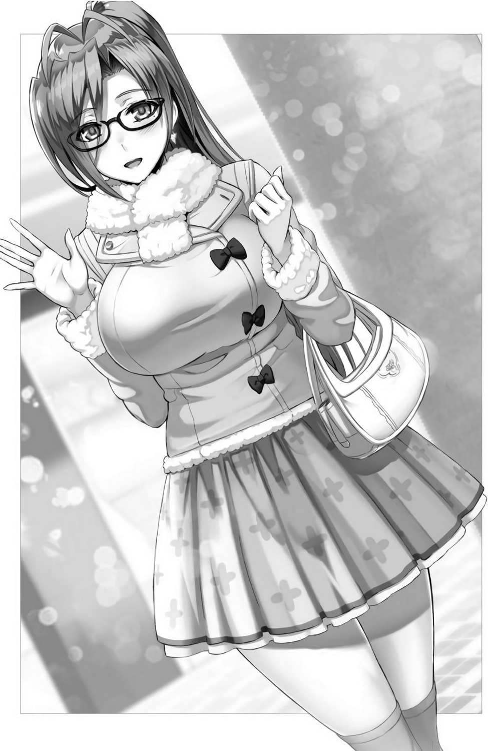 hasegawa_chisato, megane, monochrome, ookuma_nekosuke, shinmai_maou_no_testament, thighhighs