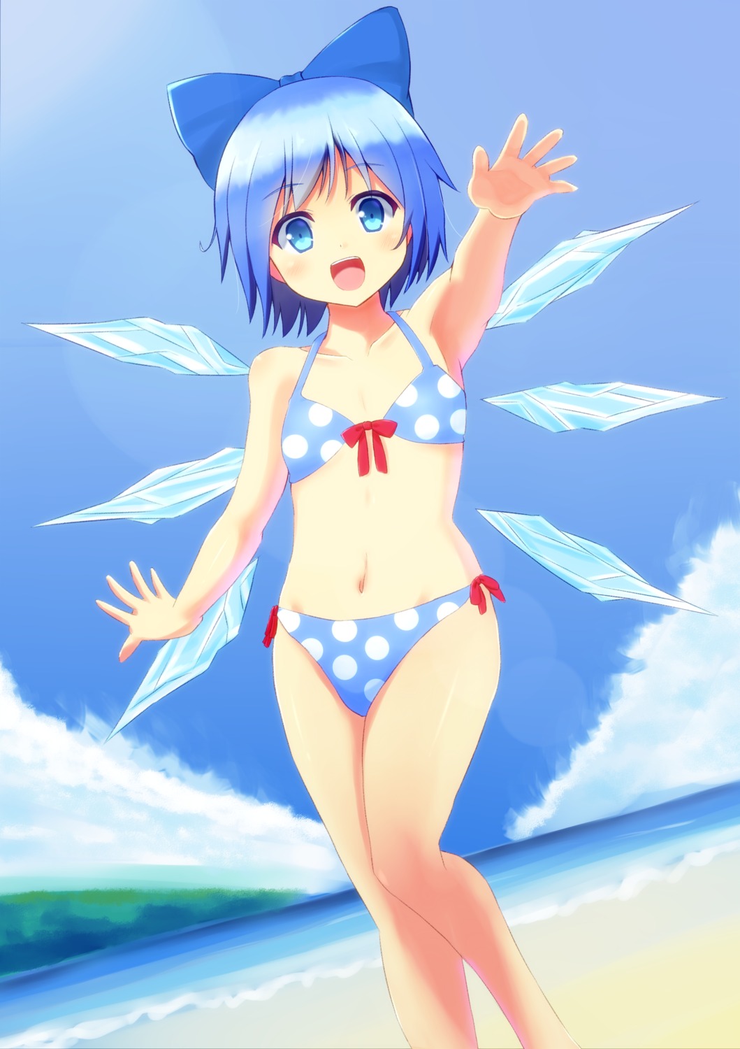 bikini, cirno, cleavage, negishio, swimsuits, touhou, wings