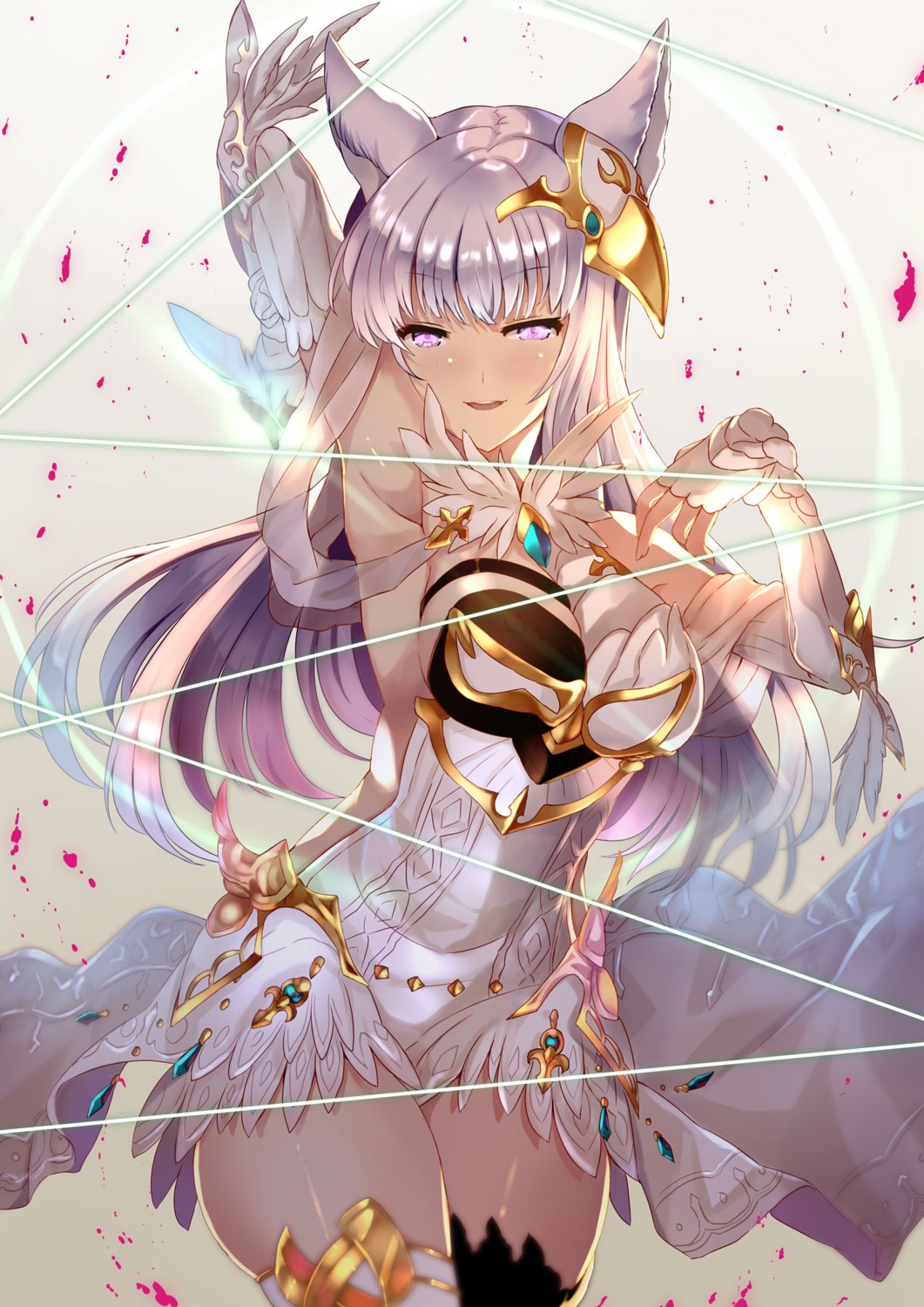 animal_ears, armor, granblue_fantasy, korwa, thighhighs, xephonia