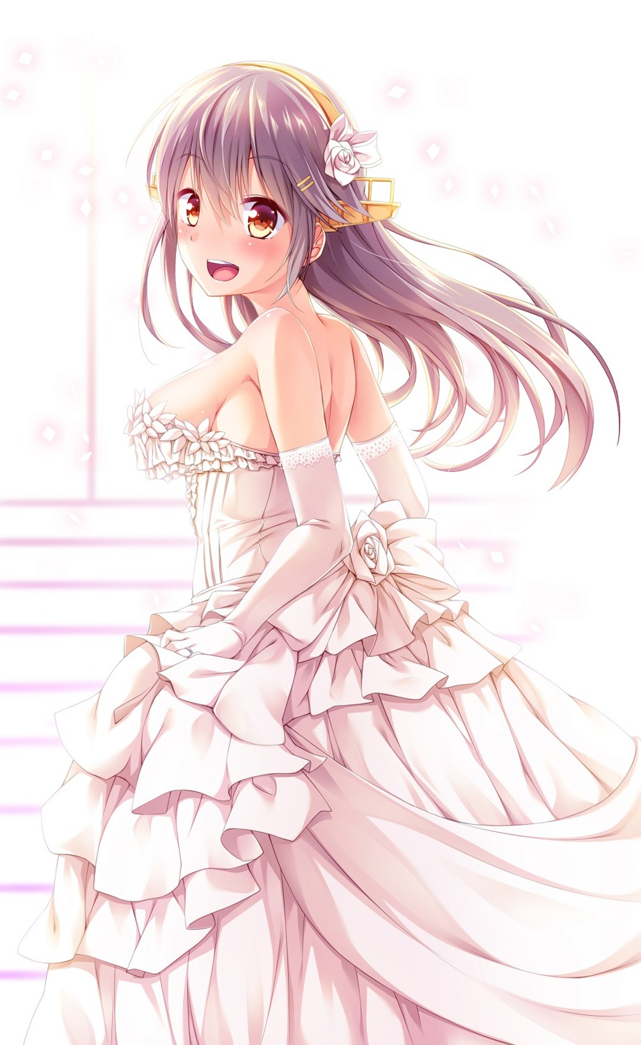 dress, haruna_(kancolle), kantai_collection, wedding_dress, yuumaru_(you-mya)