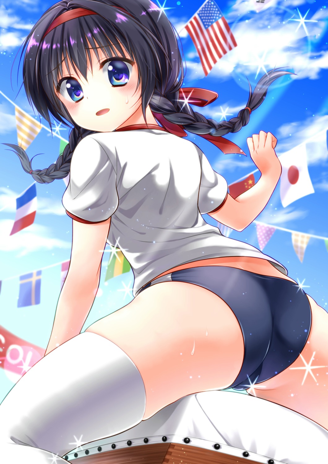 ass, buruma, gym_uniform, nora_wanko, thighhighs