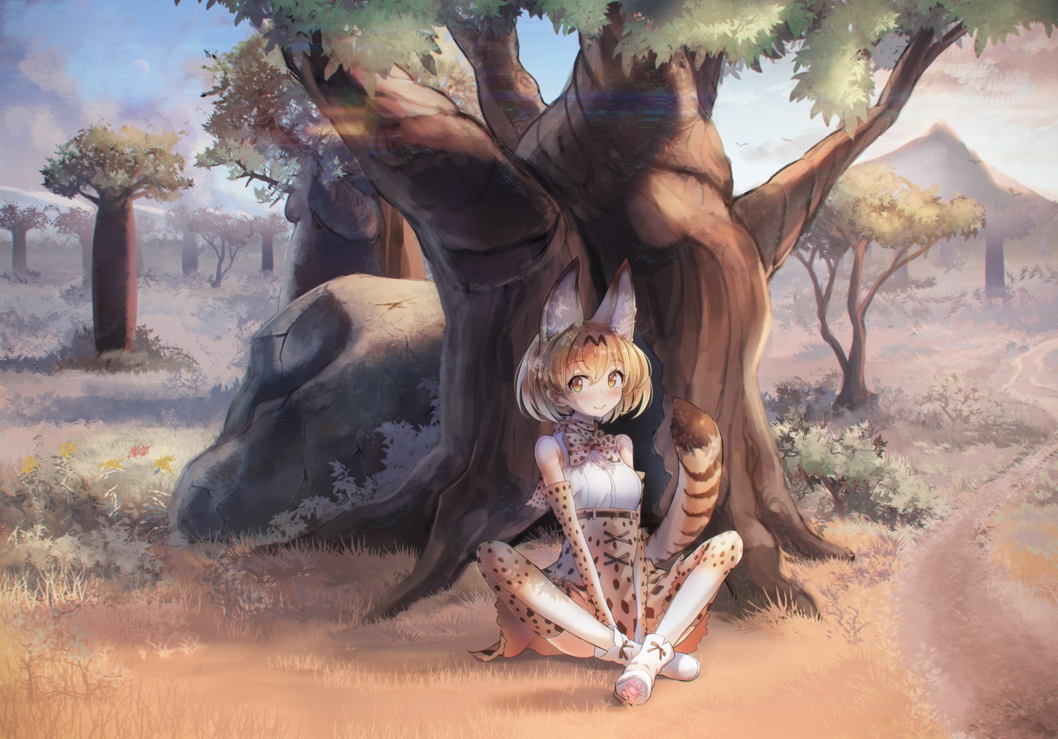 animal_ears, kemono_friends, nasuno_chiyo, serval, tail, thighhighs