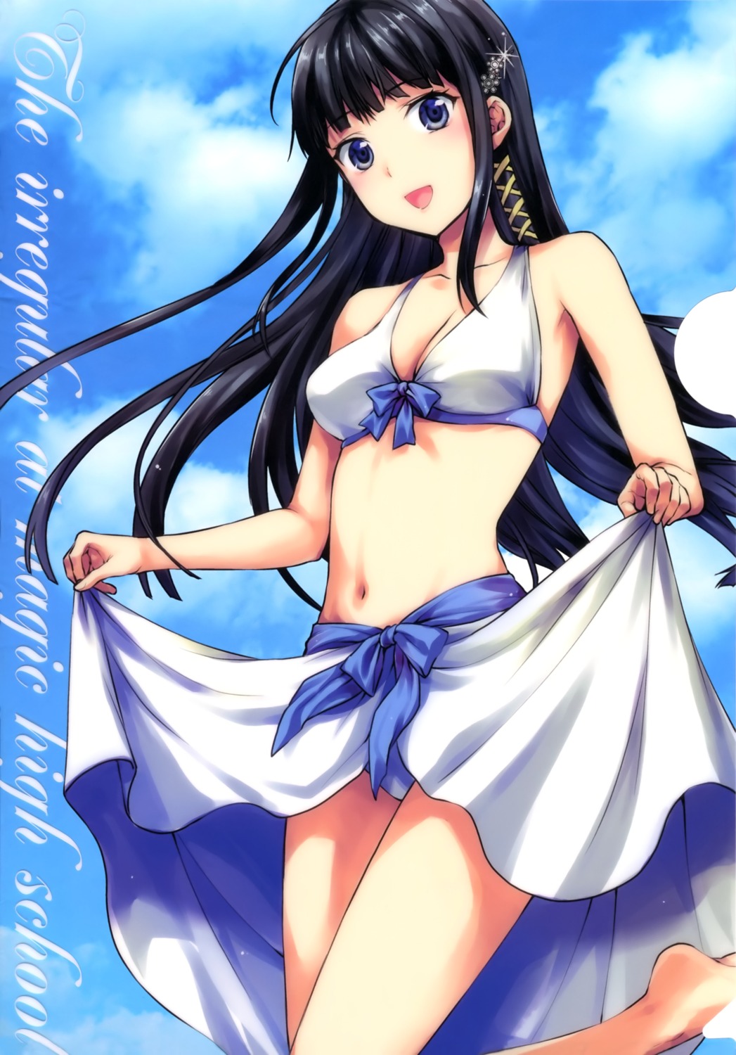 bikini, cleavage, mahouka_koukou_no_rettousei, shiba_miyuki, skirt_lift, swimsuits, yuzuki_n'