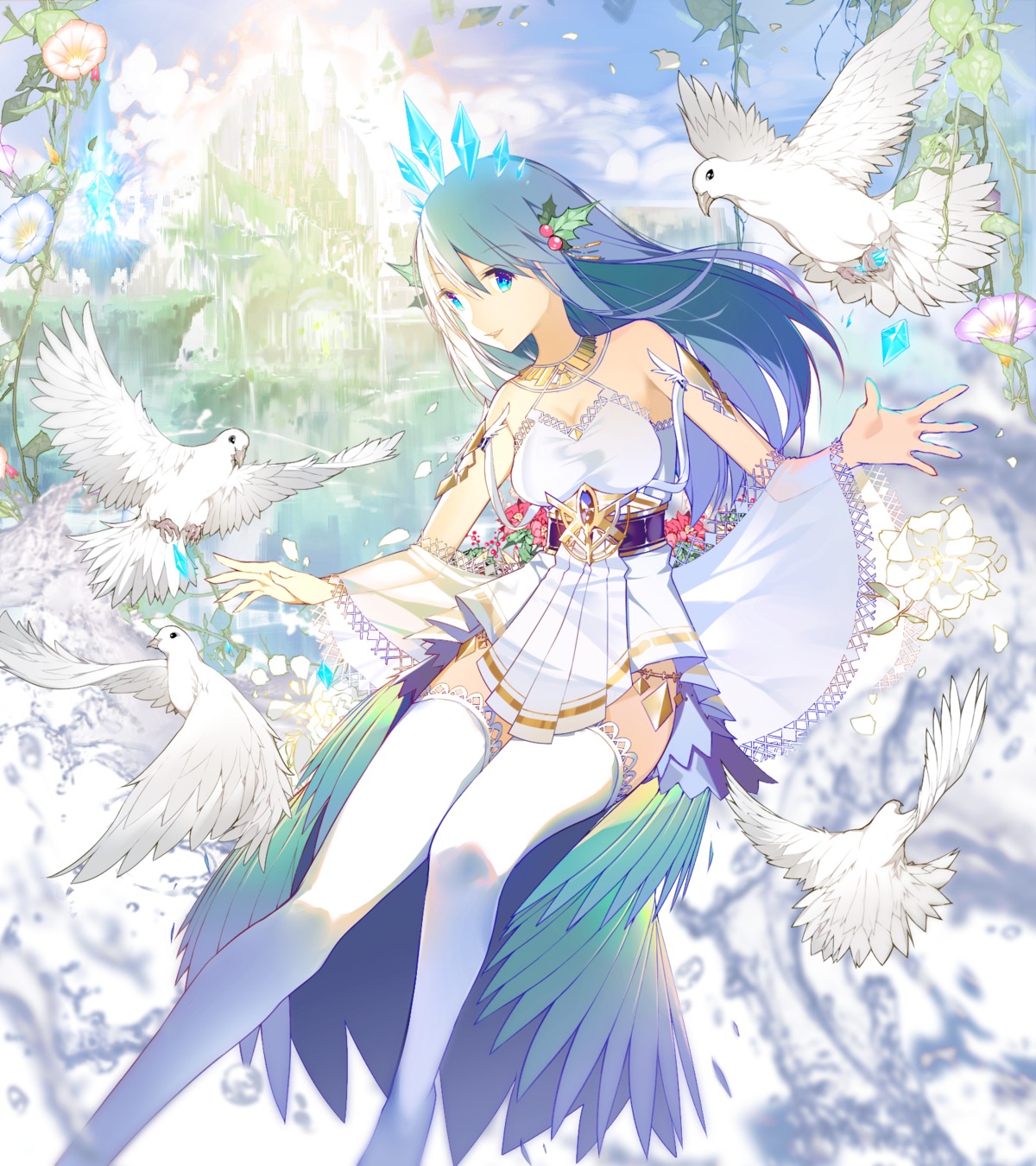 ajahweea, cleavage, see_through, thighhighs