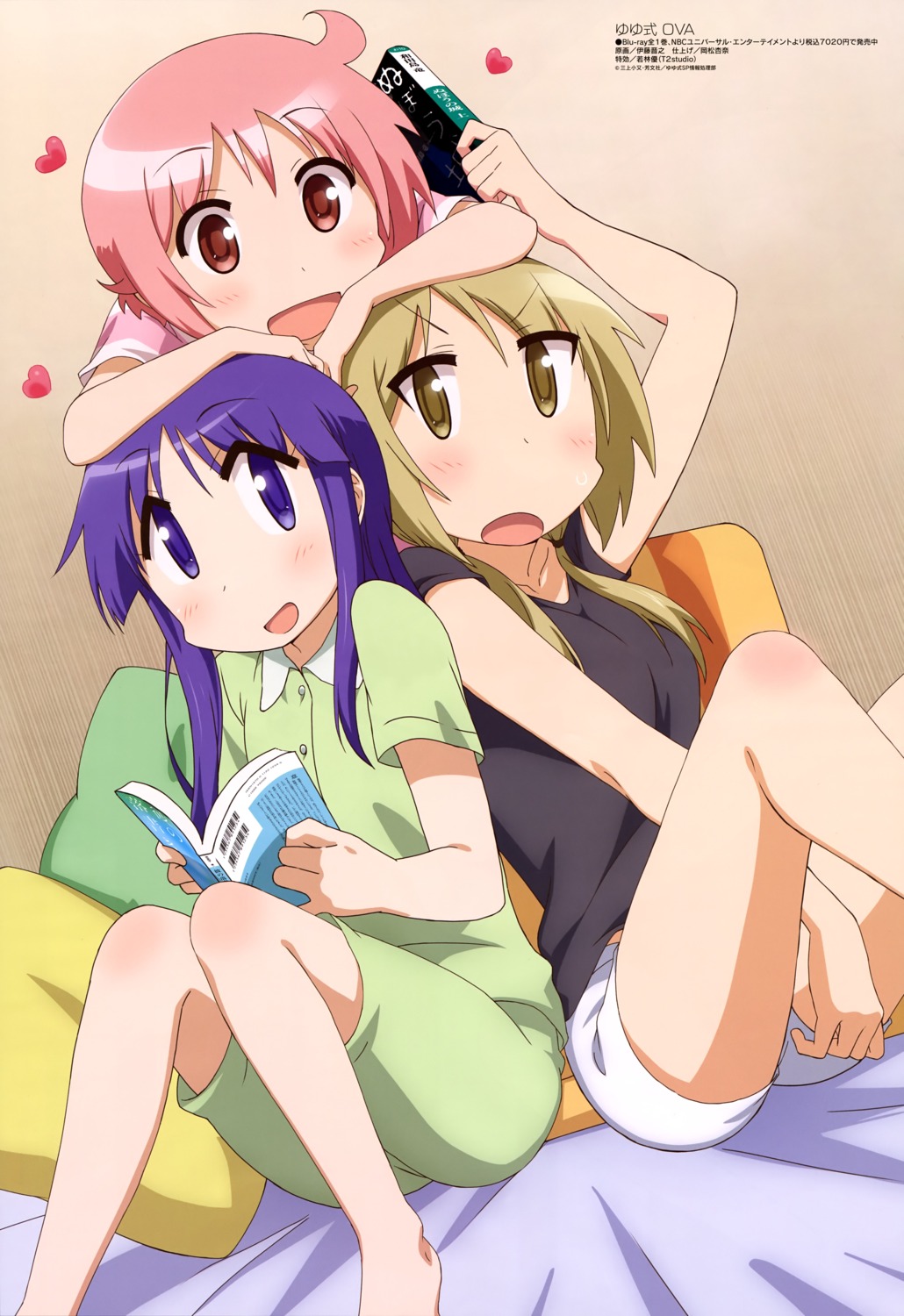 hinata_yukari, ichii_yui, itou_nobuyuki, nonohara_yuzuko, pajama, yuyushiki