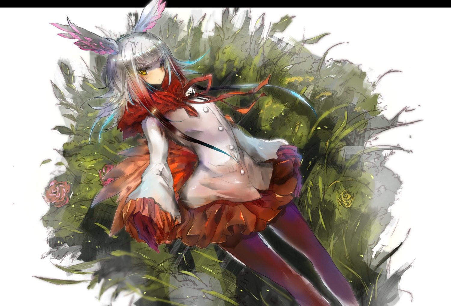 crested_ibis, gond, kemono_friends, pantyhose, wings
