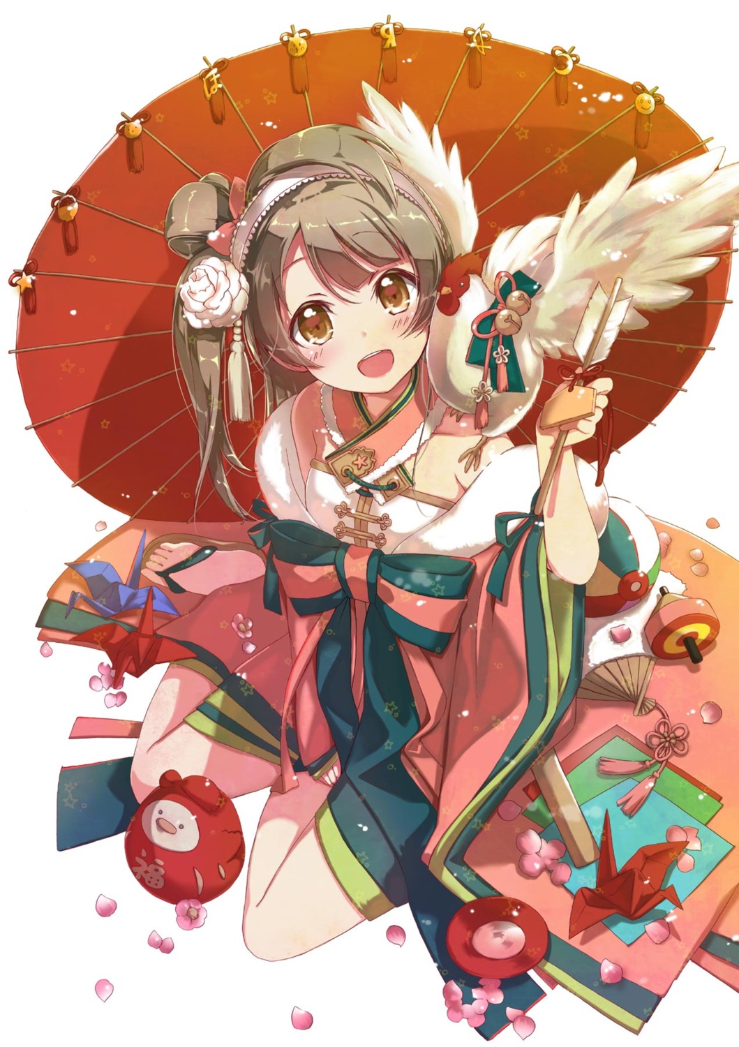 hekicha, japanese_clothes, love_live!, love_live!_(series), minami_kotori, umbrella