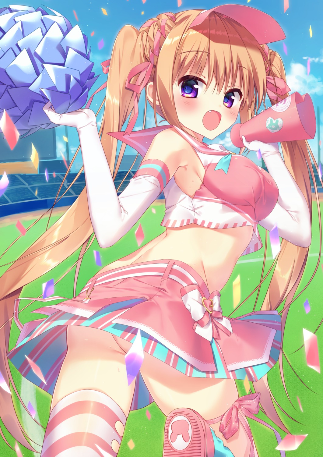 cheerleader, mofukoke, nopan, thighhighs