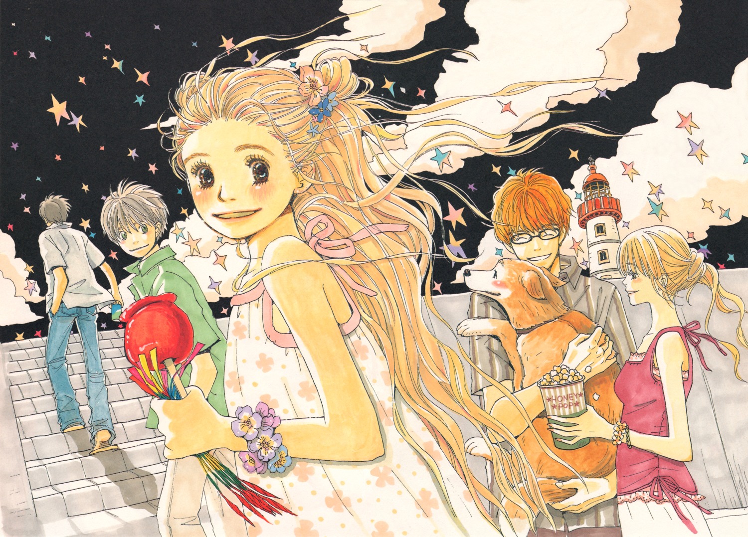 hanamoto_hagumi, honey_and_clover, mayama_takumi, morita_shinobu, screening, takemoto_yuuta, umino_chica, yamada_ayumi