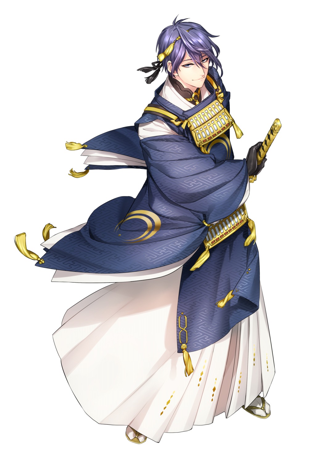 asian_clothes, hokora_(n70), male, mikazuki_munechika, sword, touken_ranbu