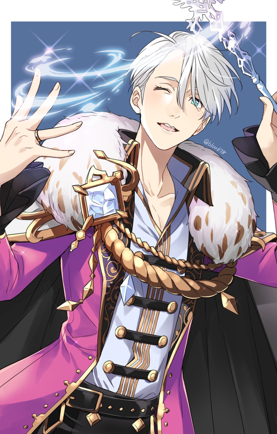 92_(artist), cosplay, male, shingeki_no_bahamut, victor_nikiforov, yuri!!!_on_ice