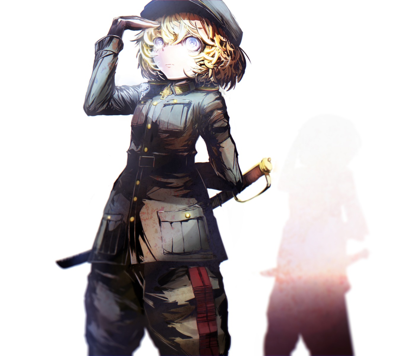 haymanc, sword, tanya_degurechaff, uniform, youjo_senki