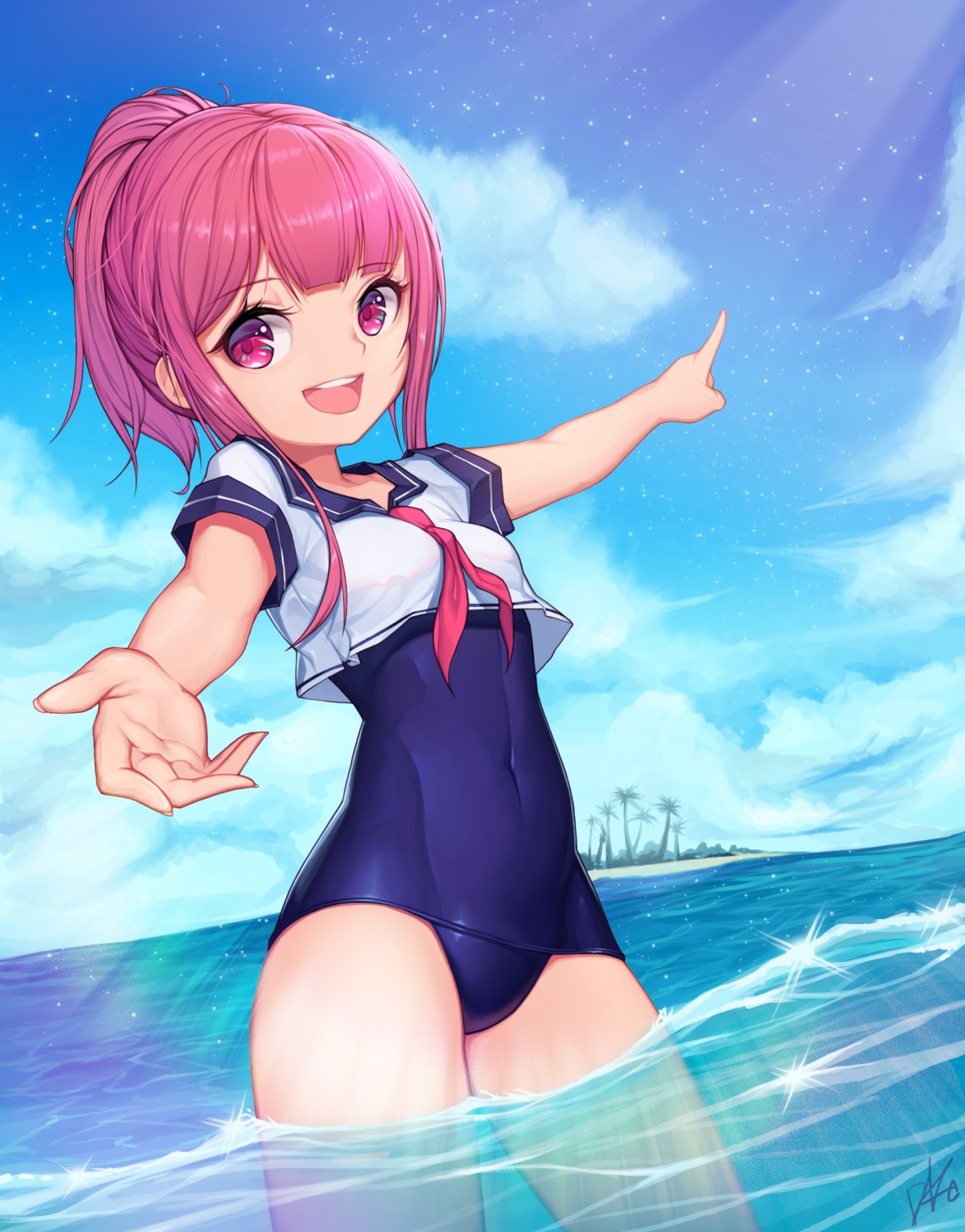 dk2, school_swimsuit, seifuku, swimsuits, wet