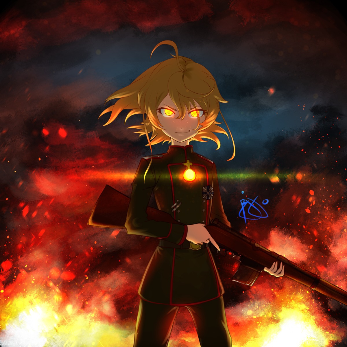 gun, ryojojo, tanya_degurechaff, uniform, youjo_senki