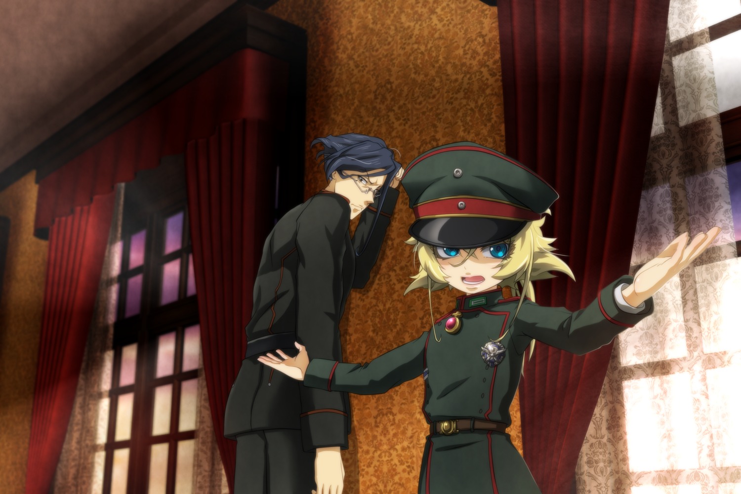 erich_von_rerugen, genya_(genya67), megane, tanya_degurechaff, uniform, youjo_senki