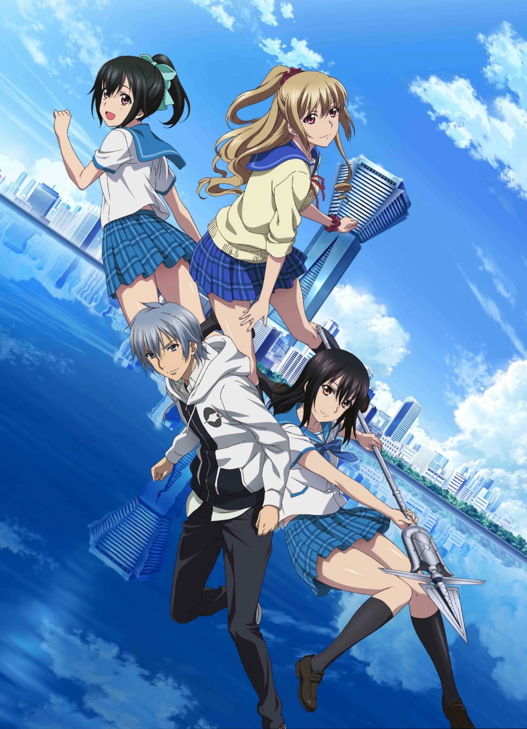 aiba_asagi, akatsuki_kojou, akatsuki_nagisa, digital_version, himeragi_yukina, seifuku, strike_the_blood, sweater