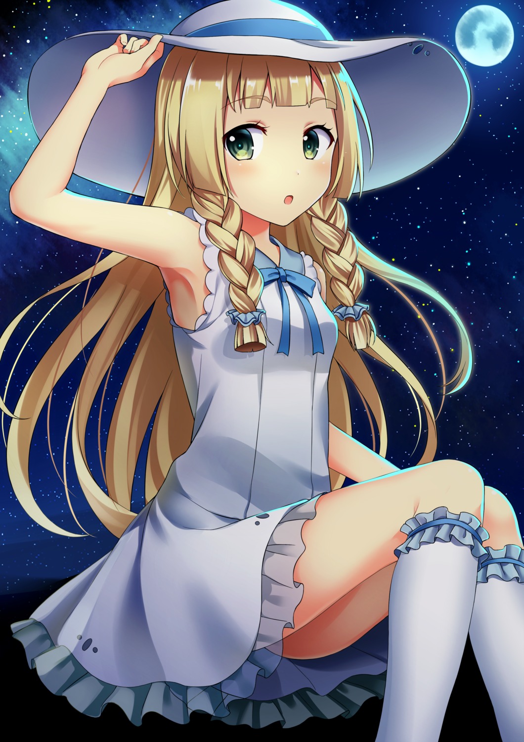 dress, lillie_(pokemon), pokemon, pokemon_sm, pokemon_usum, see_through, yuusa