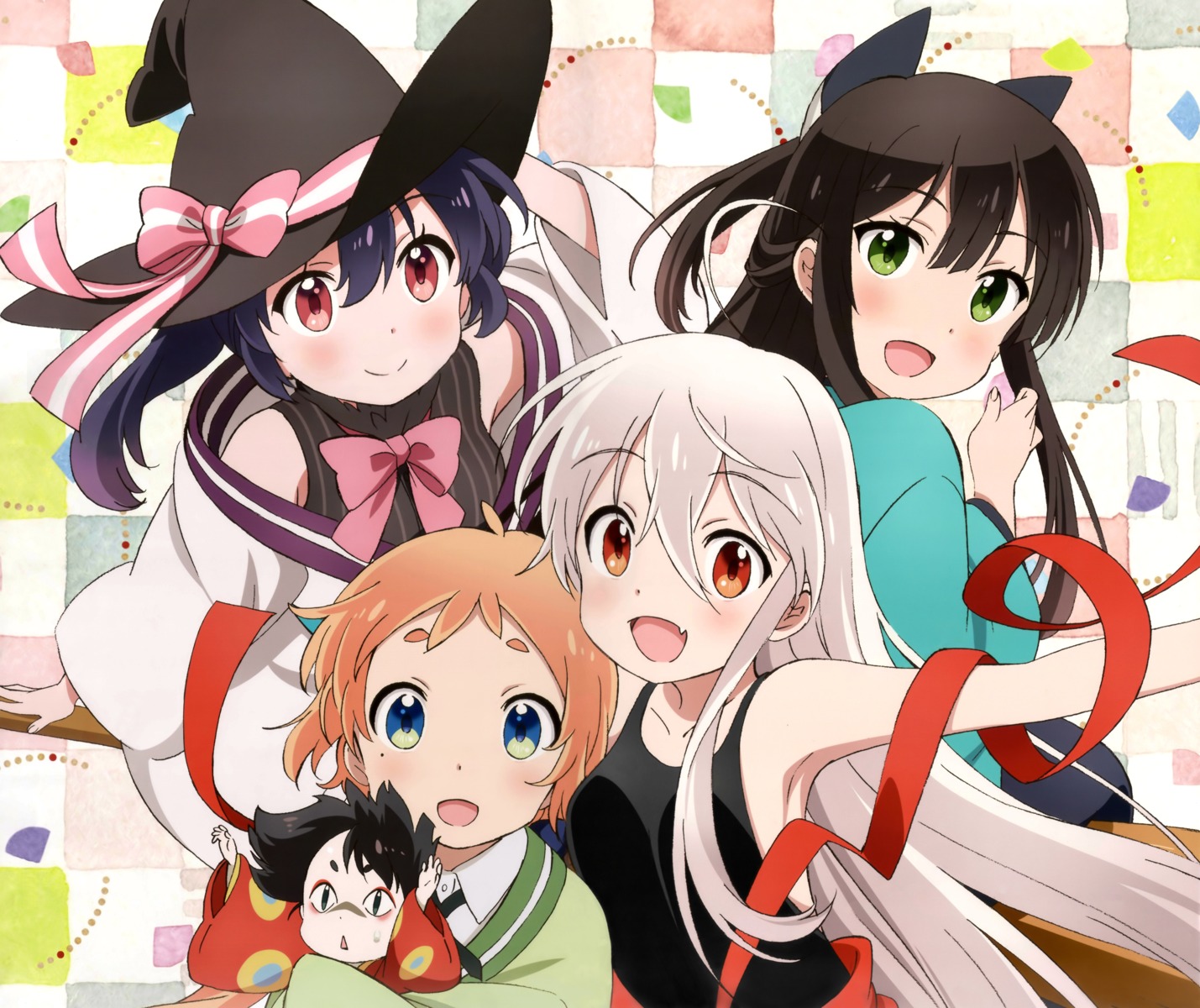 chiya_(urara_meirochou), japanese_clothes, natsume_nono, tatsumi_kon, urara_meirochou, witch, yukimi_koume
