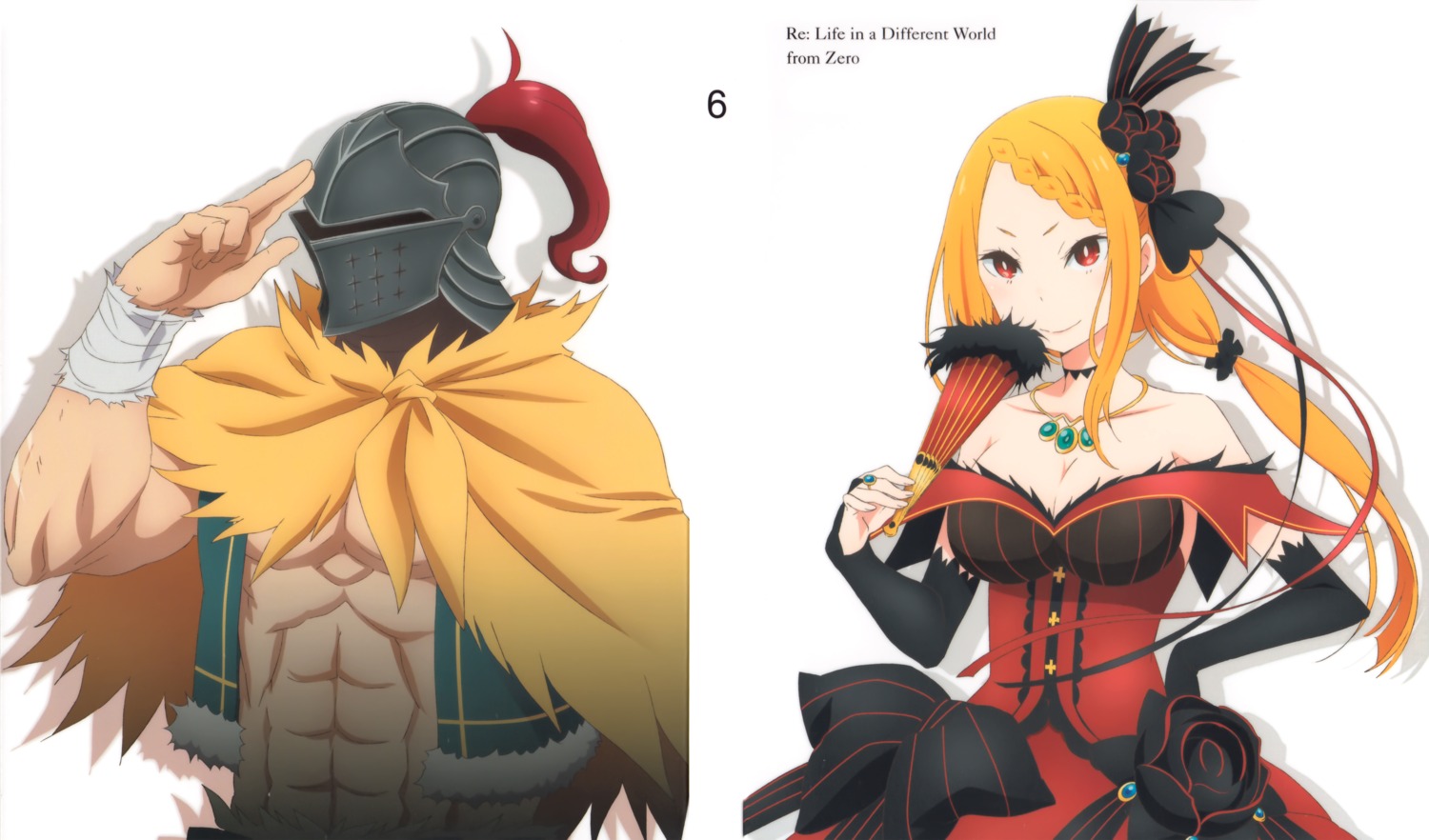 aldebaran_(re_zero), armor, bandages, cleavage, priscilla_barielle, re:zero_kara_hajimeru_isekai_seikatsu, sakai_kyuuta