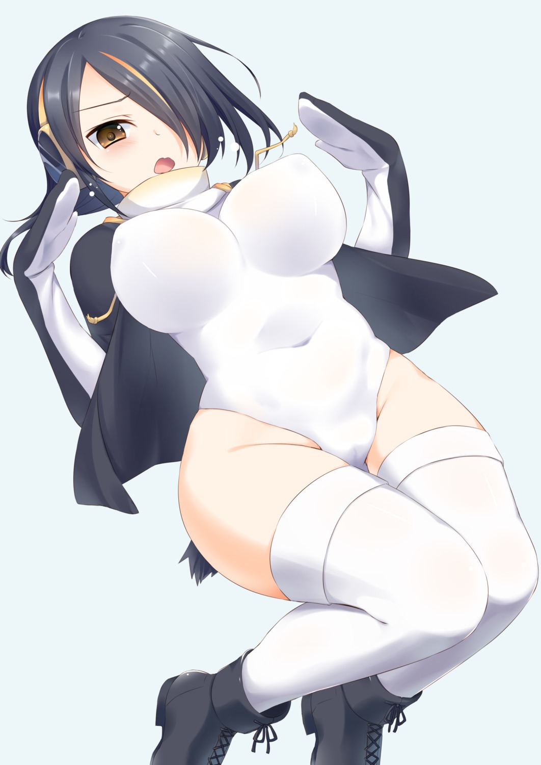 emperor_penguin, headphones, kemono_friends, leotard, miyashita_maka, thighhighs