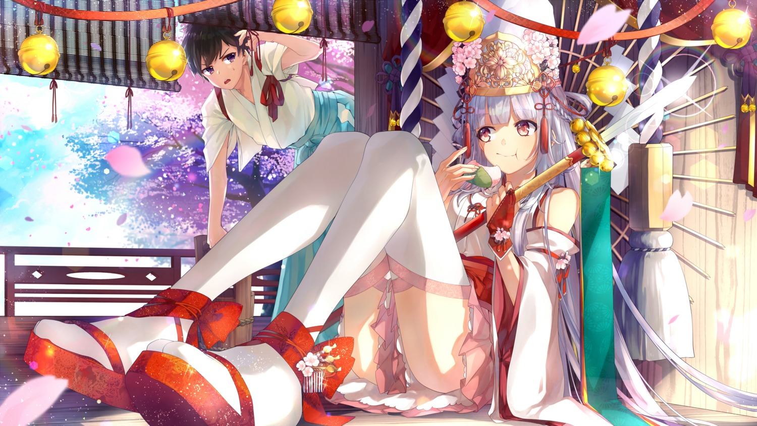 gari, japanese_clothes, thighhighs, weapon