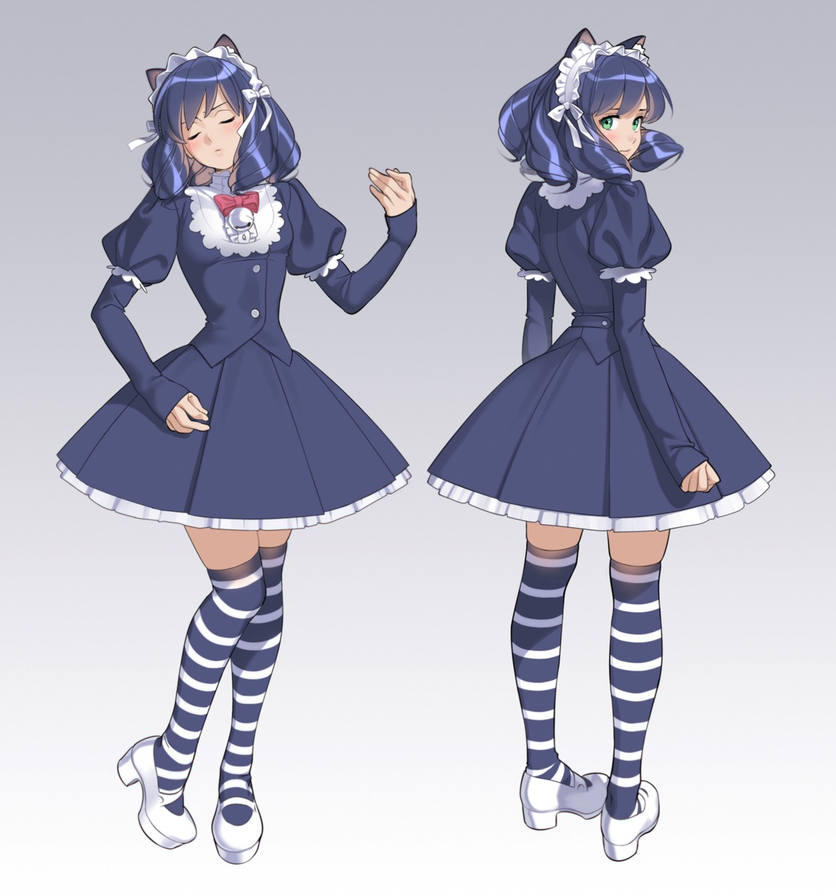 aconitea, animal_ears, character_design, cyan_(show_by_rock!!), dress, heels, nekomimi, show_by_rock!!