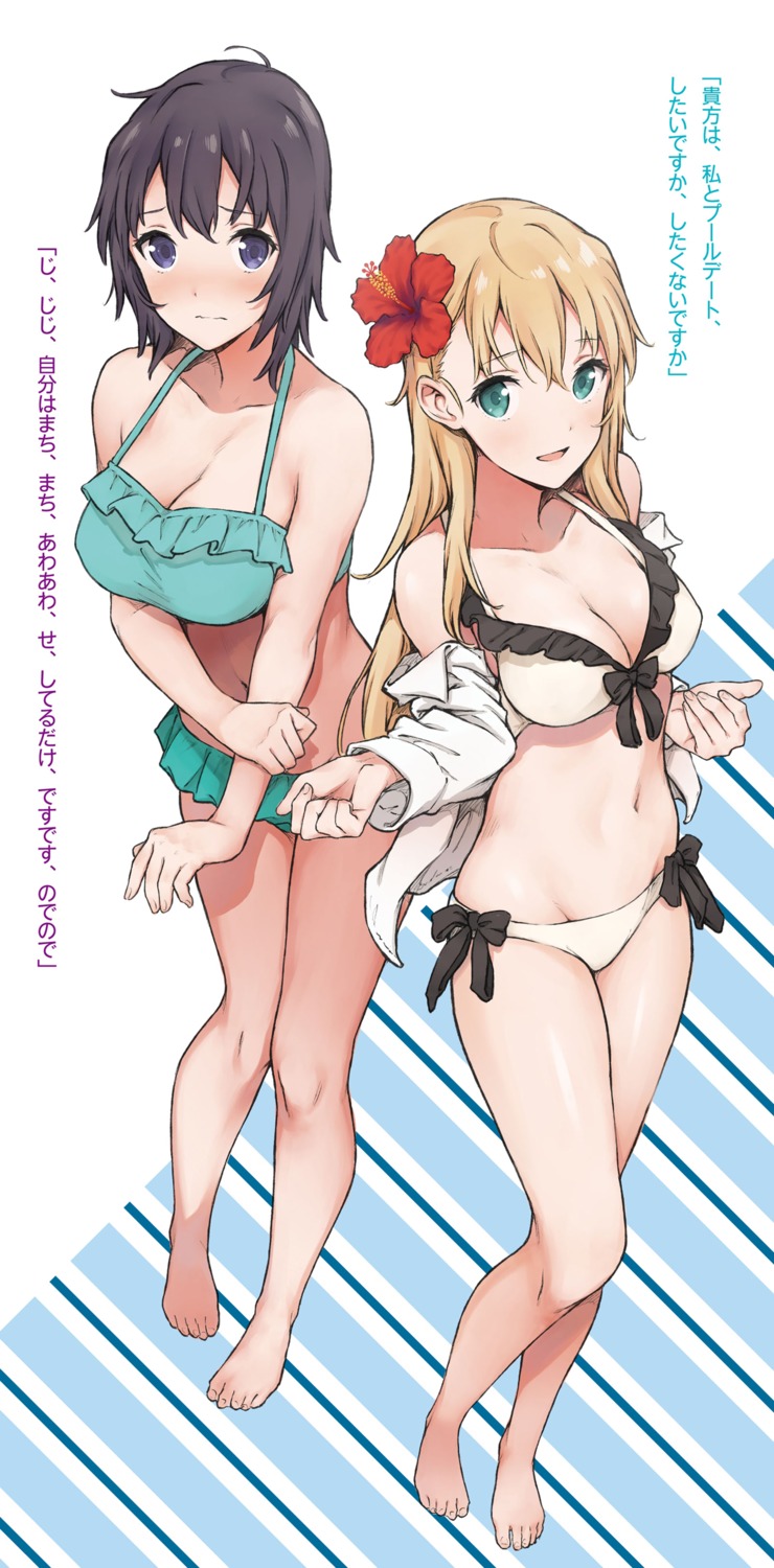 bikini, cleavage, digital_version, gamers!, hoshinomori_chiaki, open_shirt, sabo1038, swimsuits, tendou_karen