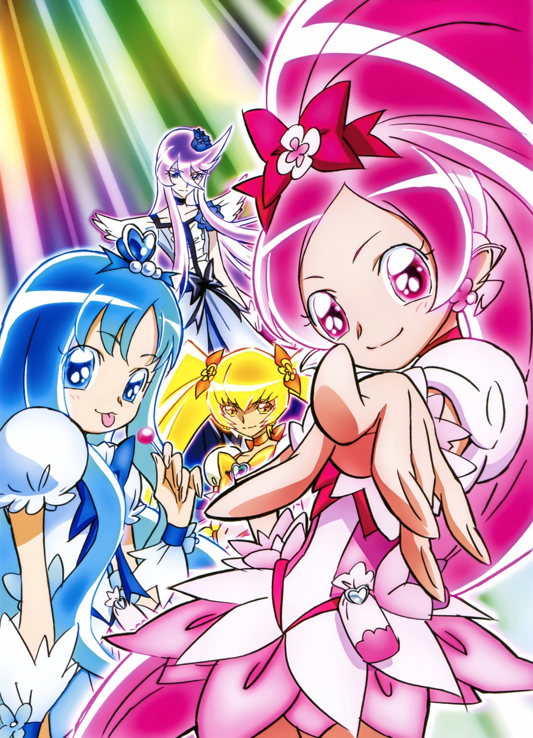 dress, hanasaki_tsubomi, heartcatch_precure!, kurumi_erika, myoudouin_itsuki, precure, tsukikage_yuri, umakoshi_yoshihiko