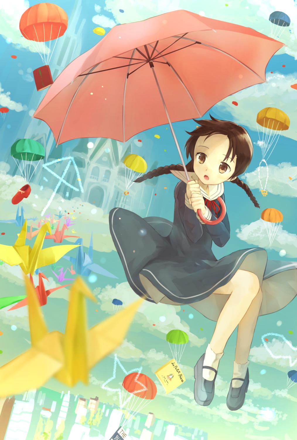 cocolo_(co_co_lo), seifuku, umbrella