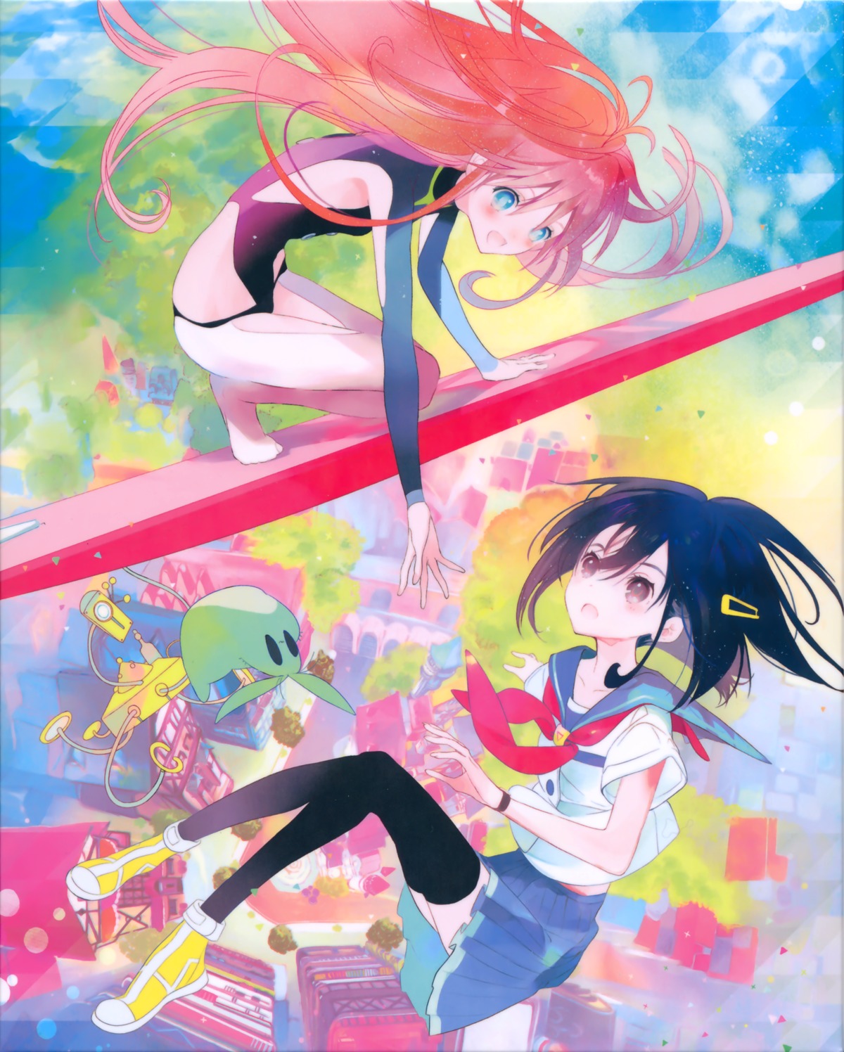 bodysuit, flip_flappers, kokomine_cocona, papika, seifuku, tanu, thighhighs