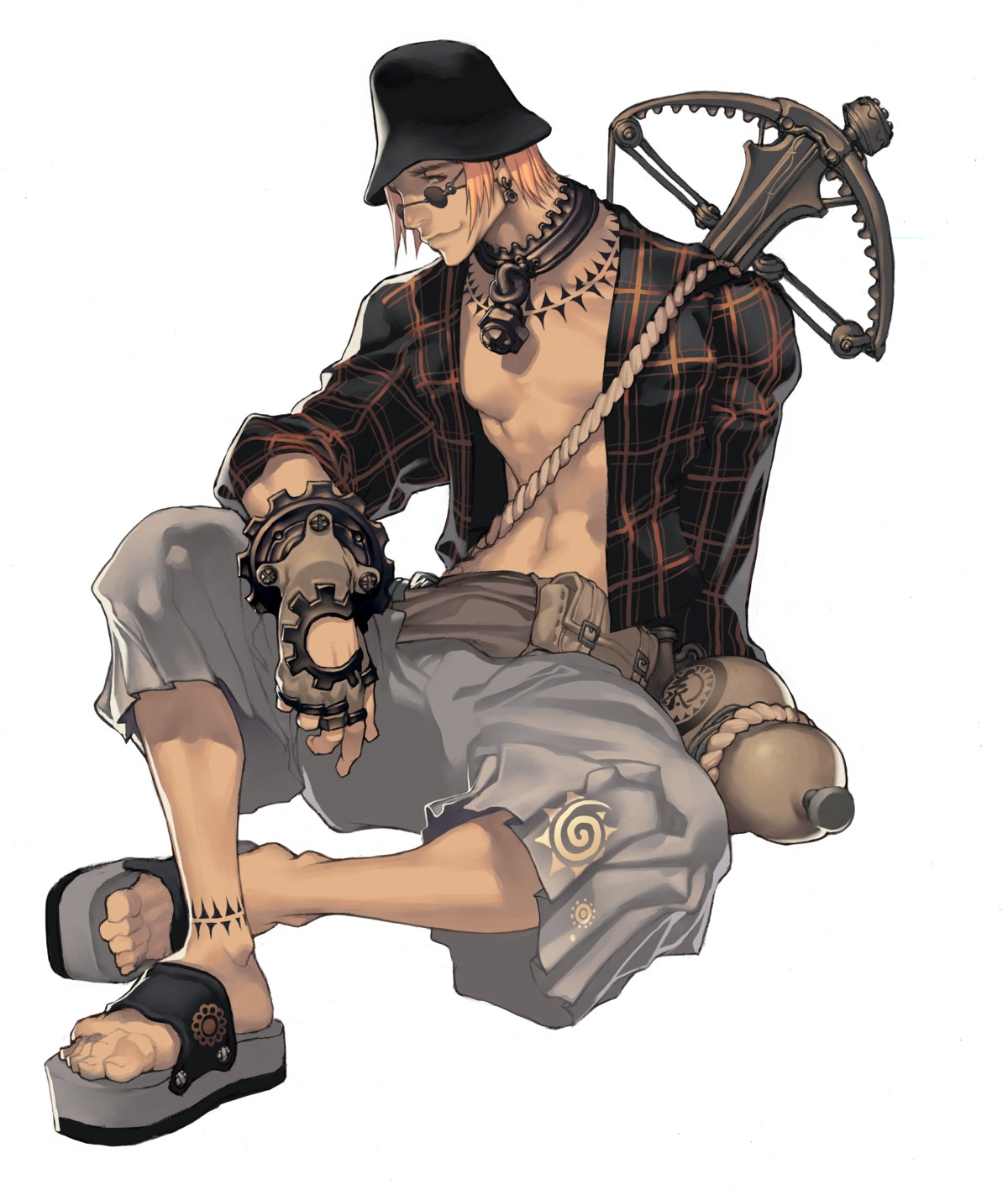 chris_arcway, feet, kim_hyung-tae, magna_carta, male, megane, open_shirt