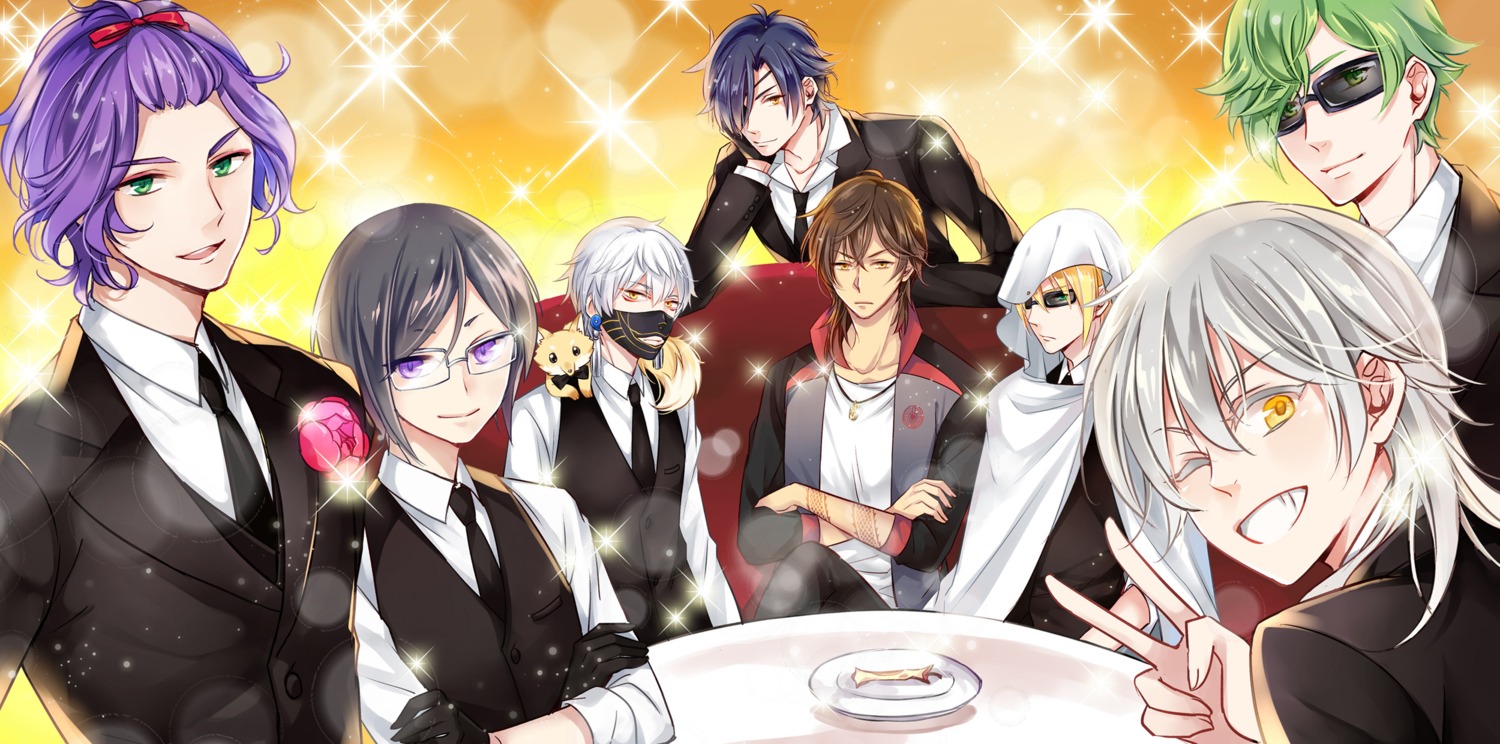 eyepatch, kasen_kanesada, male, megane, nakigitsune, omi_(0mim0), ookurikara_(tourabu), shokudaikiri_mitsutada