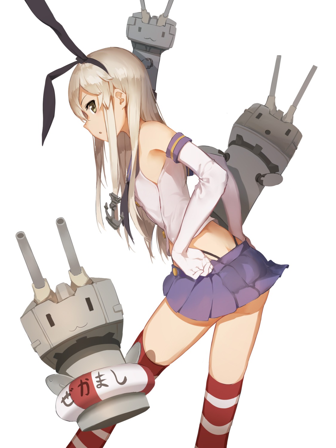 huanxiang_heitu, kantai_collection, rensouhou-chan, shimakaze_(kancolle), thighhighs, thong