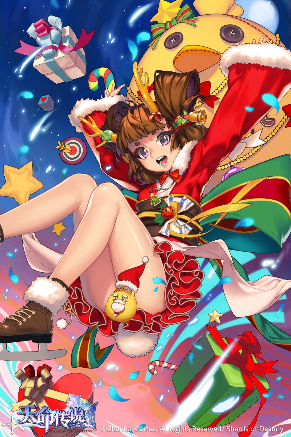christmas, horns, japanese_clothes, niangsansansan