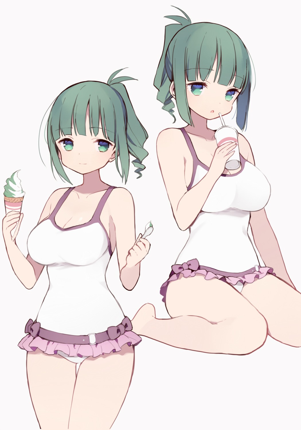 cleavage, itsumi_(itumiyuo), saki, swimsuits