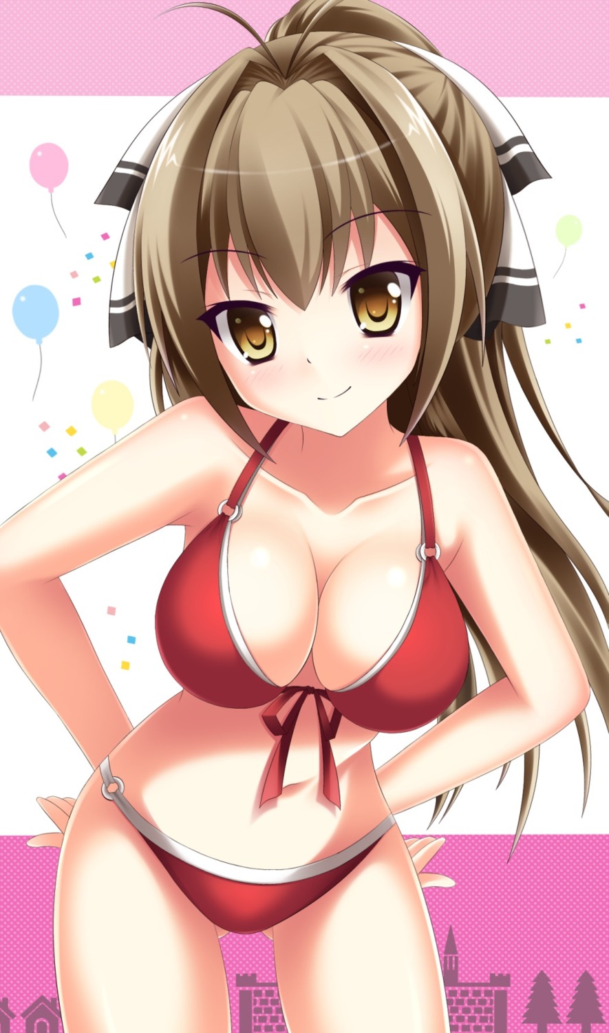 amagi_brilliant_park, bikini, cleavage, midori_rin, sento_isuzu, swimsuits