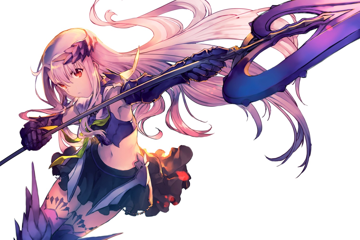 armor, brynhild_(fate), en@rain, fate/grand_order, tattoo, thighhighs, weapon