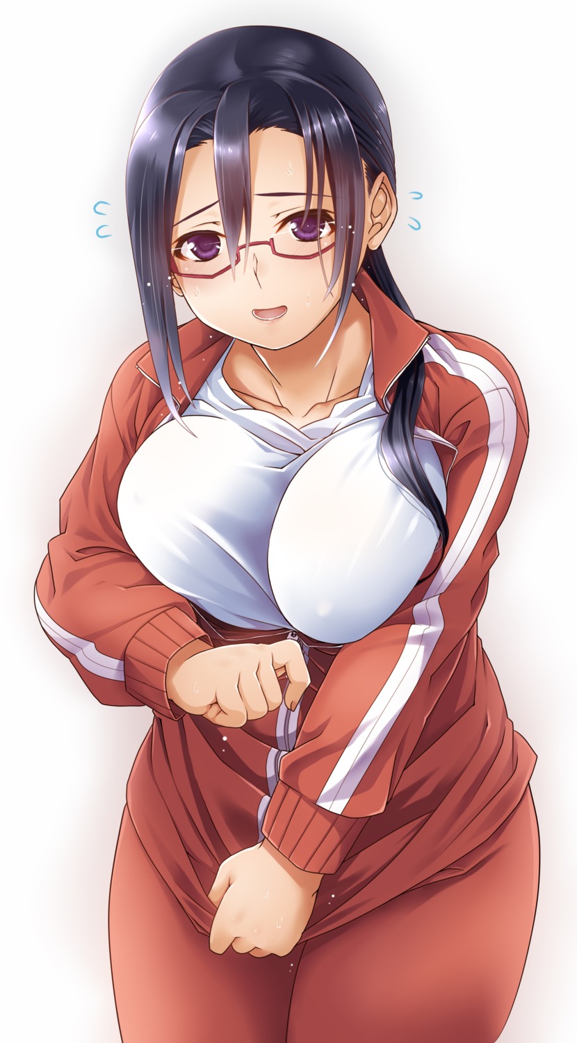 chi_gura-ya, demi-chan_wa_kataritai, gym_uniform, megane, satou_sakie