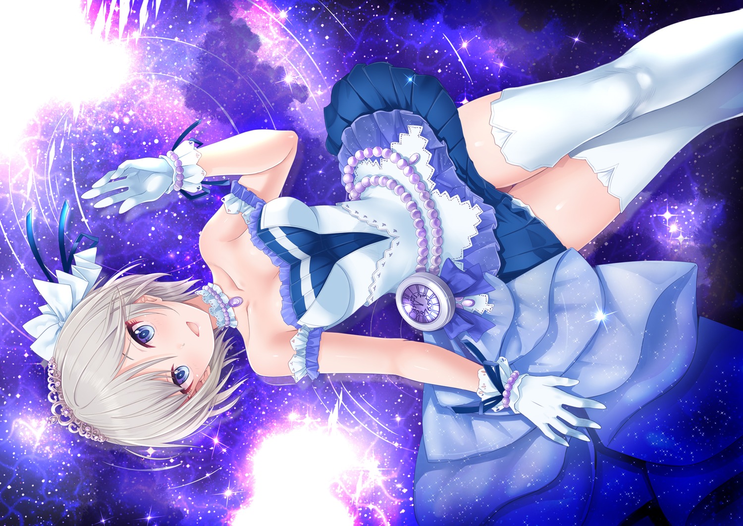 anastasia_(idolm@ster), cleavage, dress, kazu, the_idolm@ster, the_idolm@ster_cinderella_girls, thighhighs