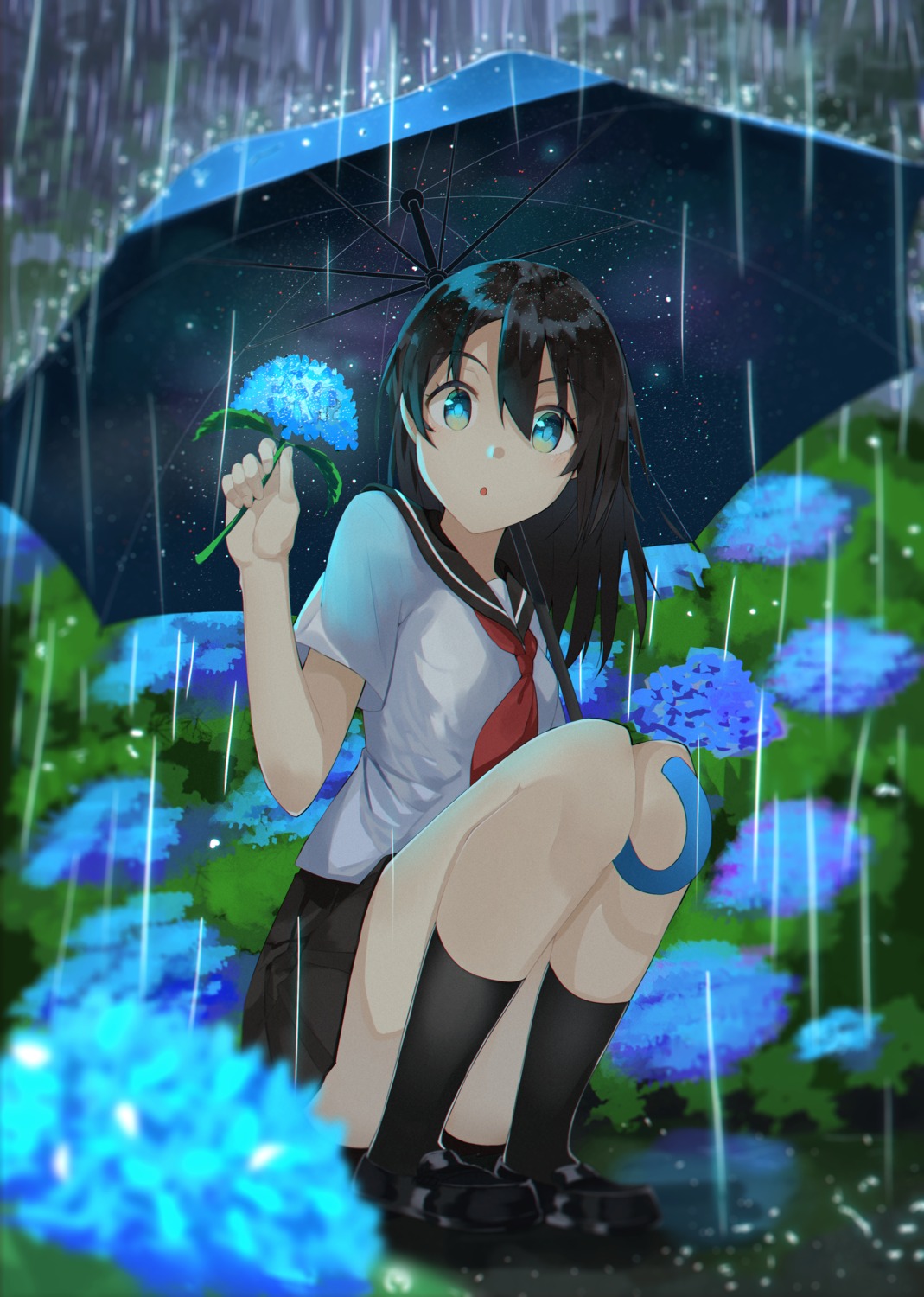 fuotchan, seifuku, umbrella