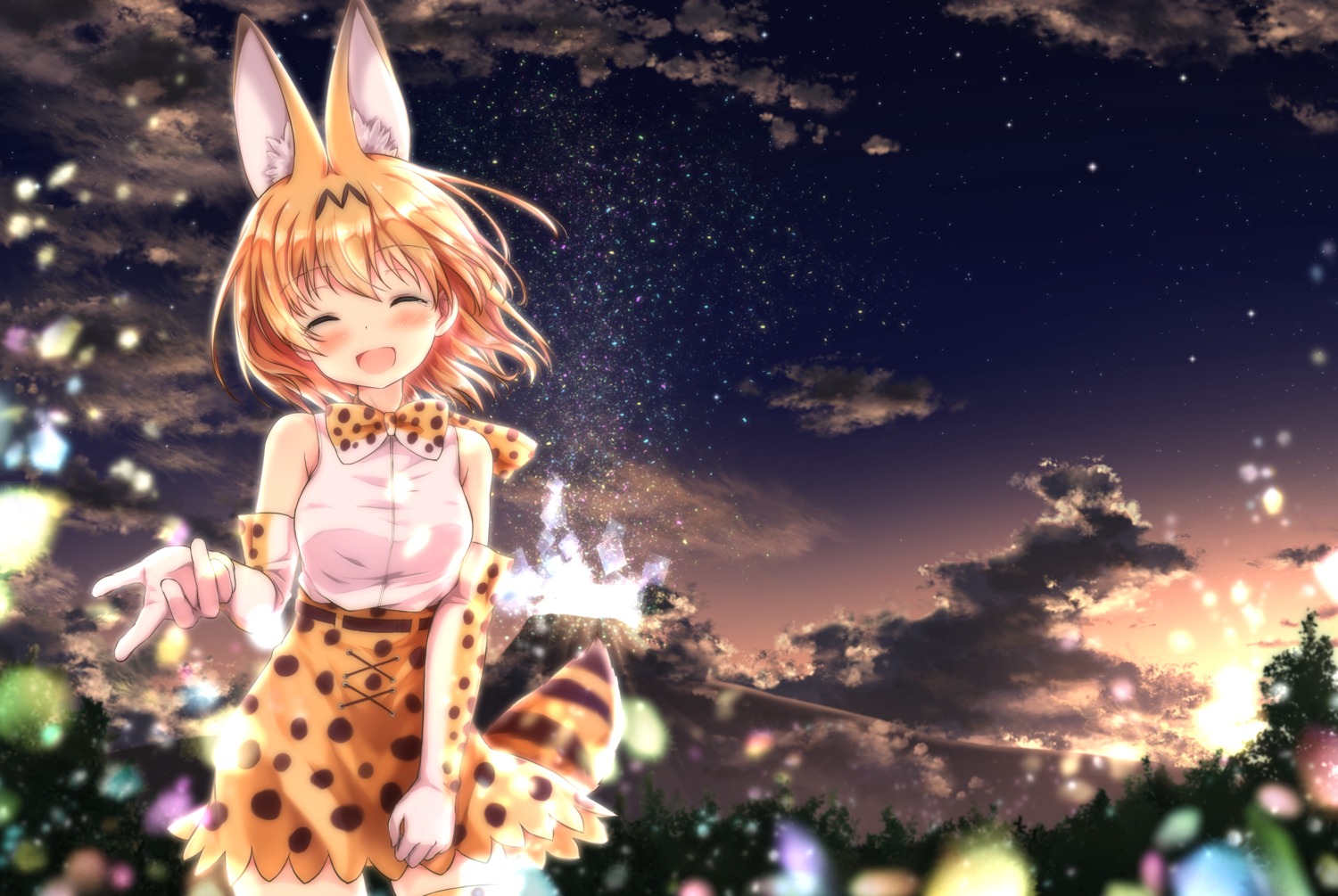 animal_ears, kemono_friends, serval, tail, thighhighs, uneune