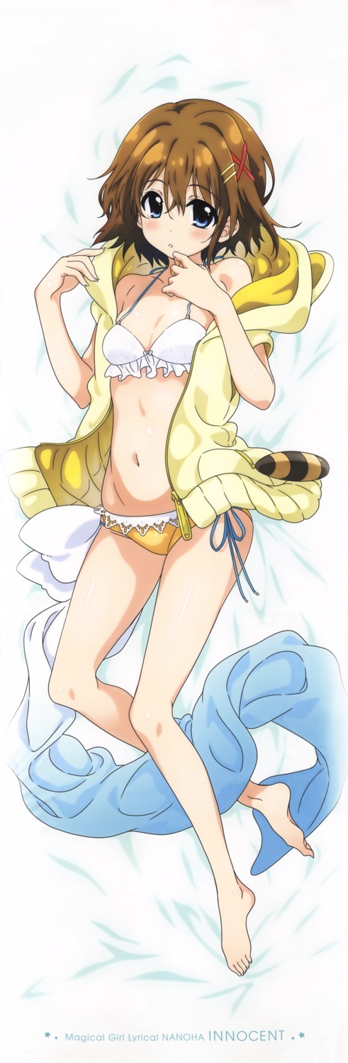 bikini, cleavage, dakimakura, mahou_shoujo_lyrical_nanoha, mahou_shoujo_lyrical_nanoha_innocent, open_shirt, swimsuits, tagme