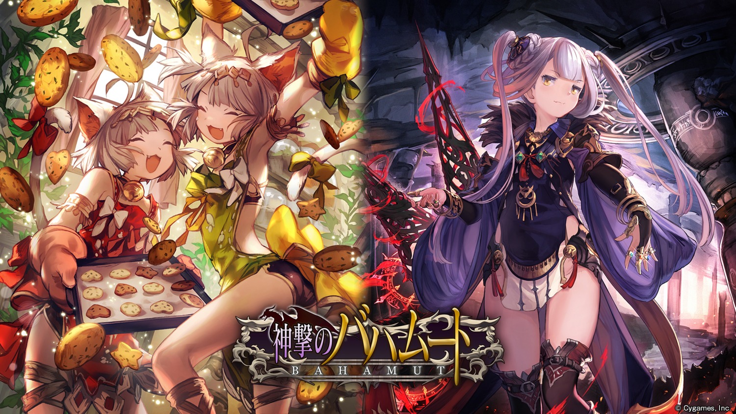 animal_ears, armor, lee_hyeseung, shingeki_no_bahamut, tail, thighhighs, u_suke, wallpaper