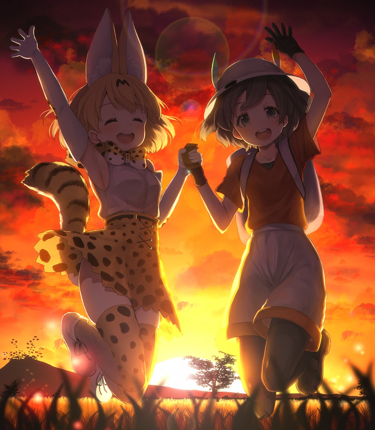 animal_ears, kaban_(kemono_friends), kemono_friends, pantyhose, serval, tail, thighhighs, vsi0v