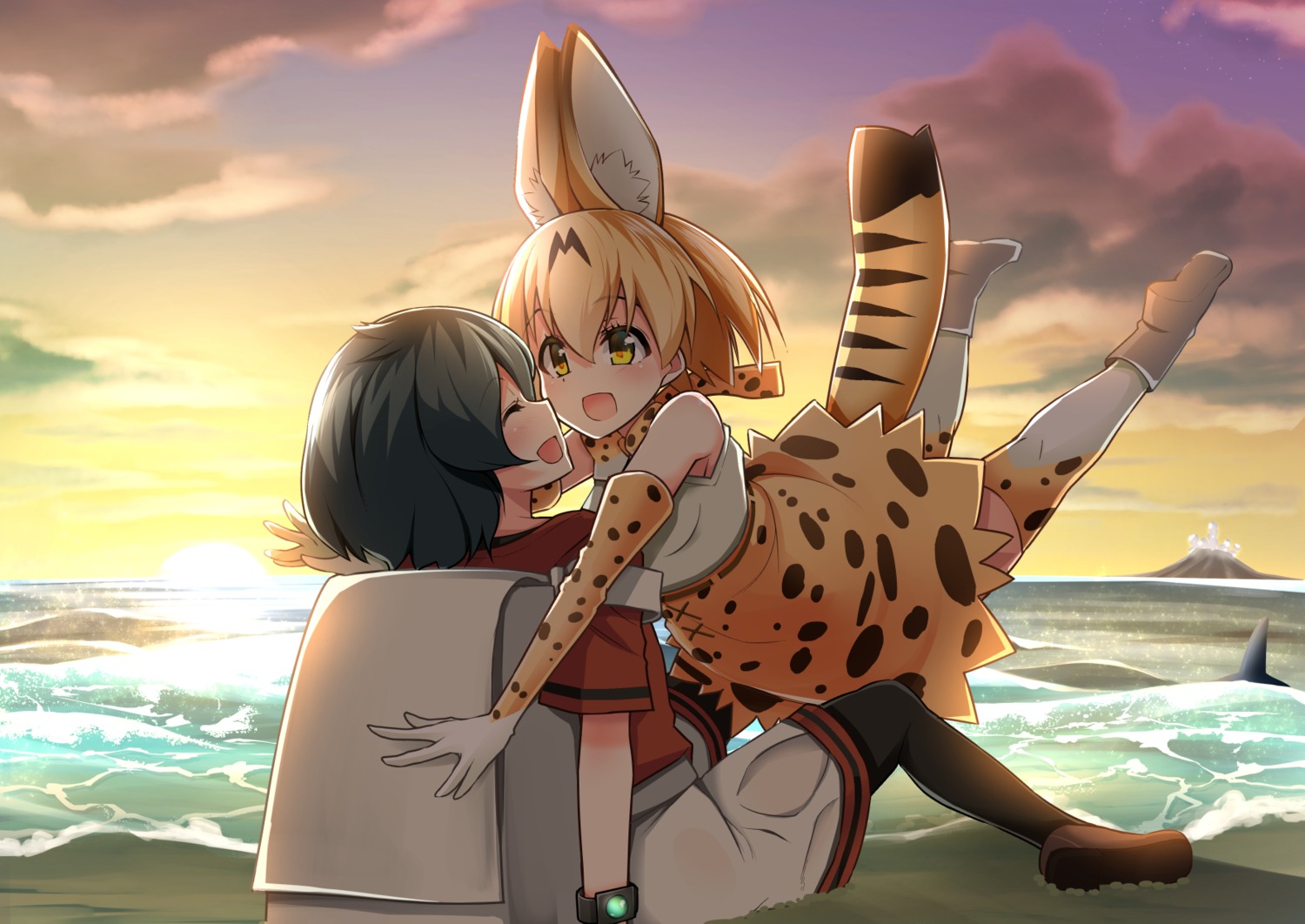 animal_ears, kaban_(kemono_friends), keigen_hichou, kemono_friends, pantyhose, serval, thighhighs