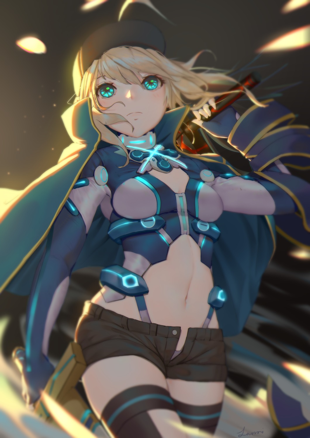 cleavage, fate/grand_order, heroine_x, lanzi_(415460661), sword, thighhighs