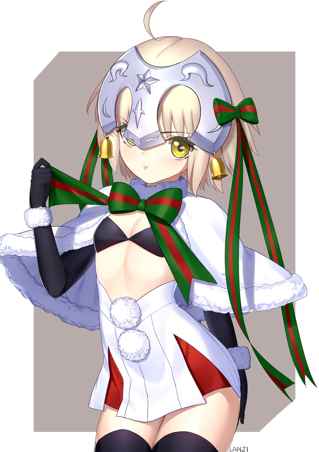 bikini_top, cleavage, fate/grand_order, jeanne_d'arc_alter_santa_lily, lanzi_(415460661), swimsuits, thighhighs