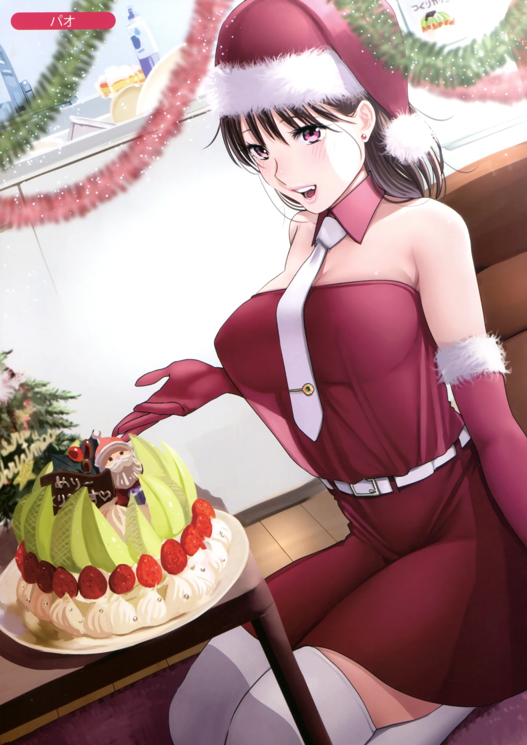 christmas, dress, pao_(otomogohan), thighhighs