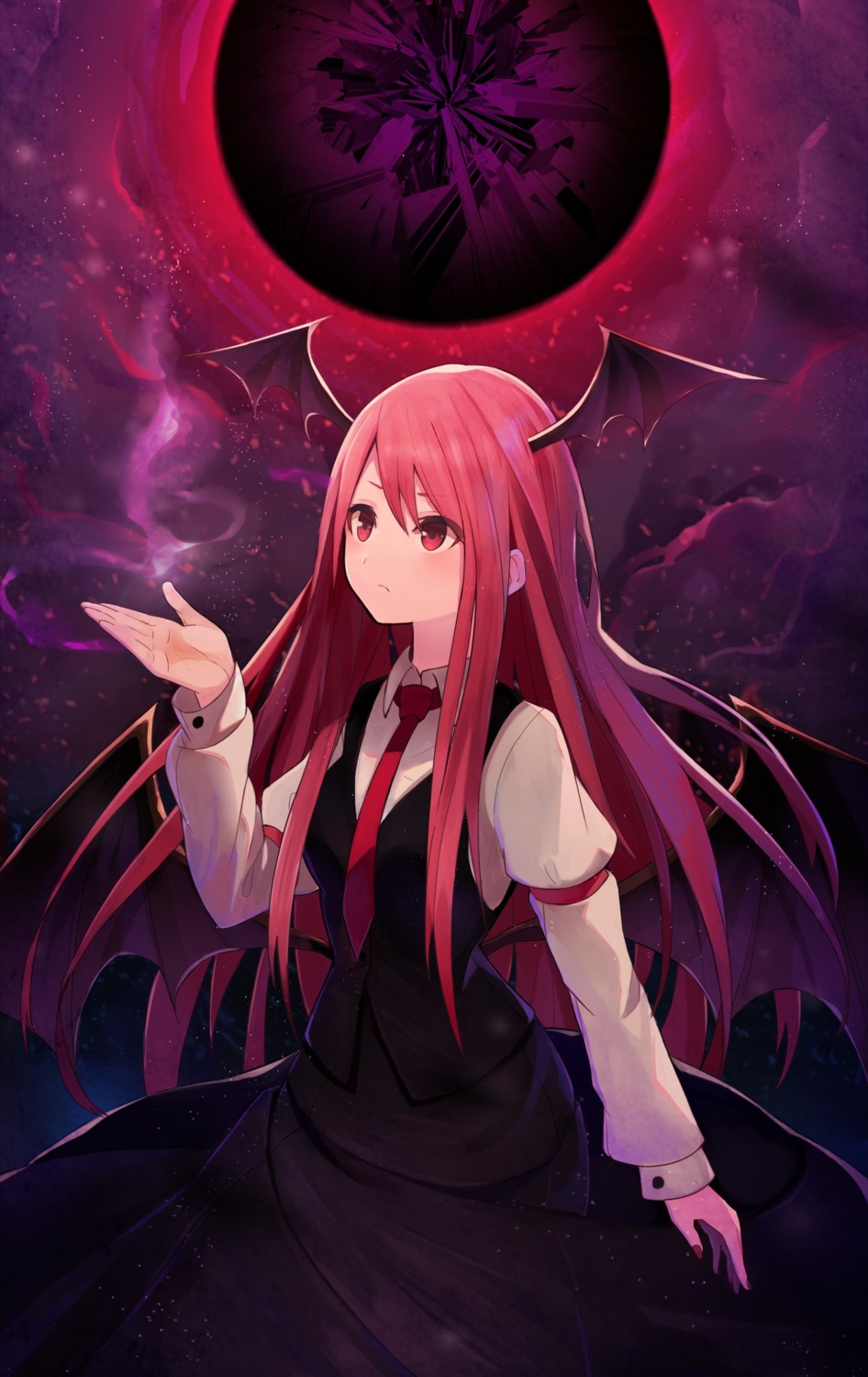 famy_siraso, koakuma, touhou, wings