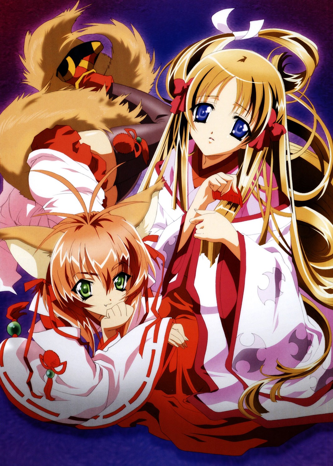 animal_ears, azuma_hatsumi, kimono, kitsune, meirin, tail, thighhighs, yami_to_boushi_to_hon_no_tabibito